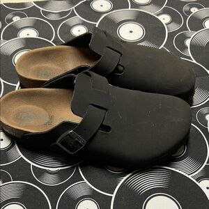 Birkenstock Black Classic Clog Mule with Buckle